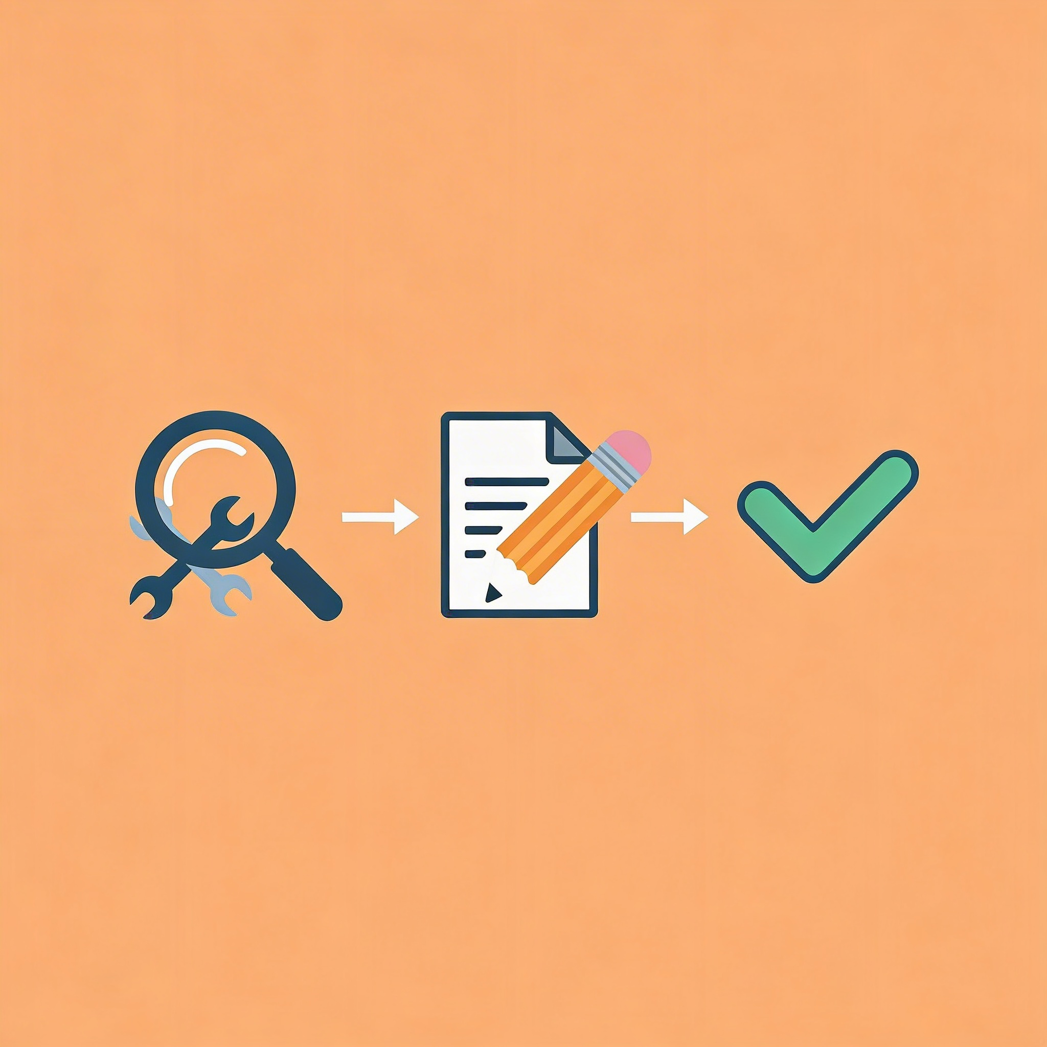 Three-step process showing pattern matching, file modifications, and test validation